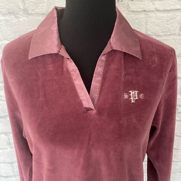 Sarah spencer intimates women M velour luxury pajama set mauve M - Picture 5 of 14